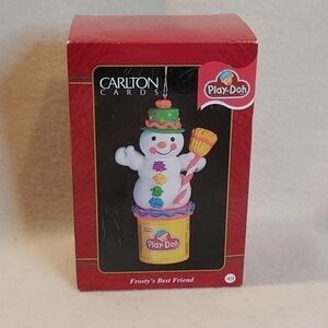 𝅺carlton Cards Heirloom Collection Ornament Frosty's Best Friend, Play-Doh